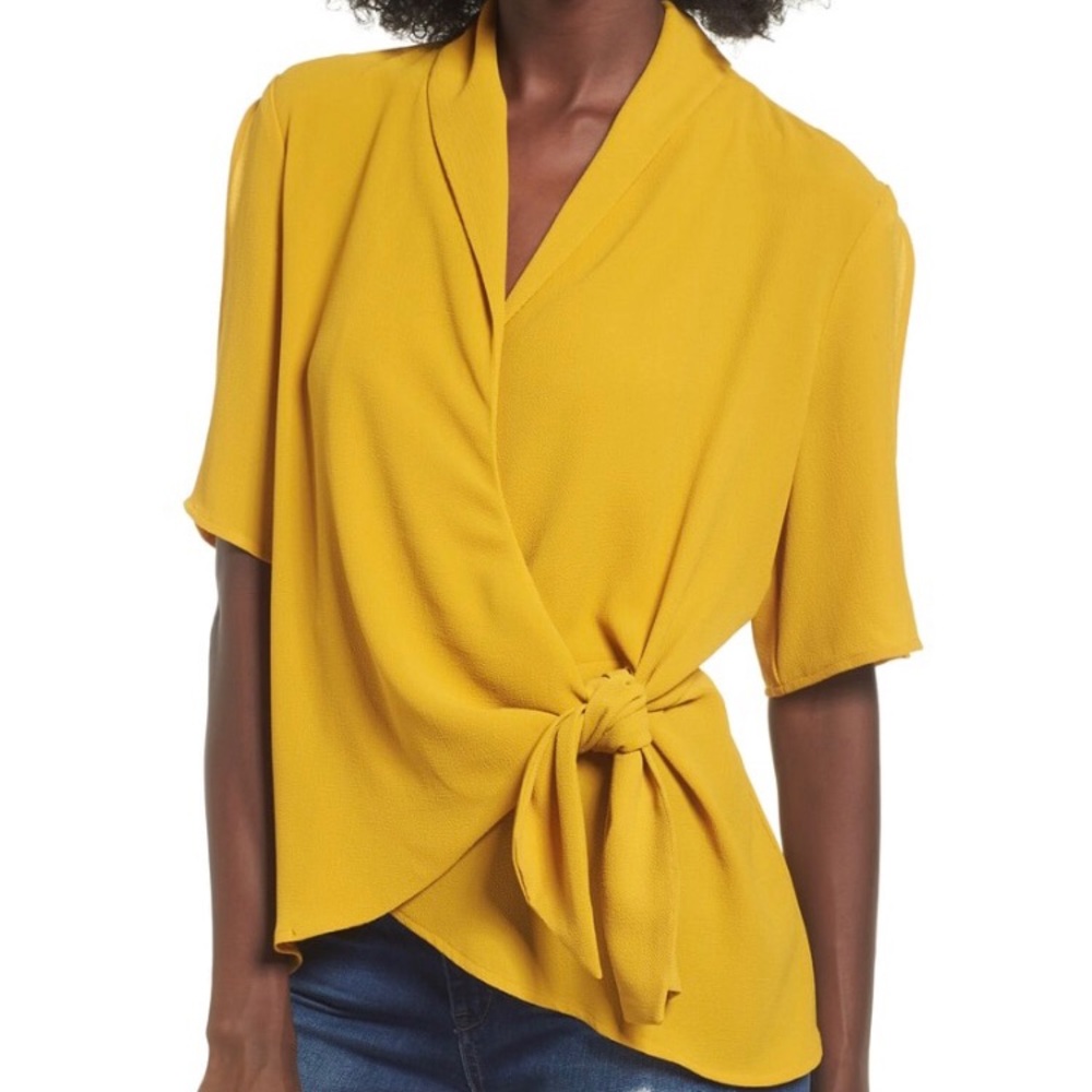 Leith Nordstrom Tie Front Wrap Top